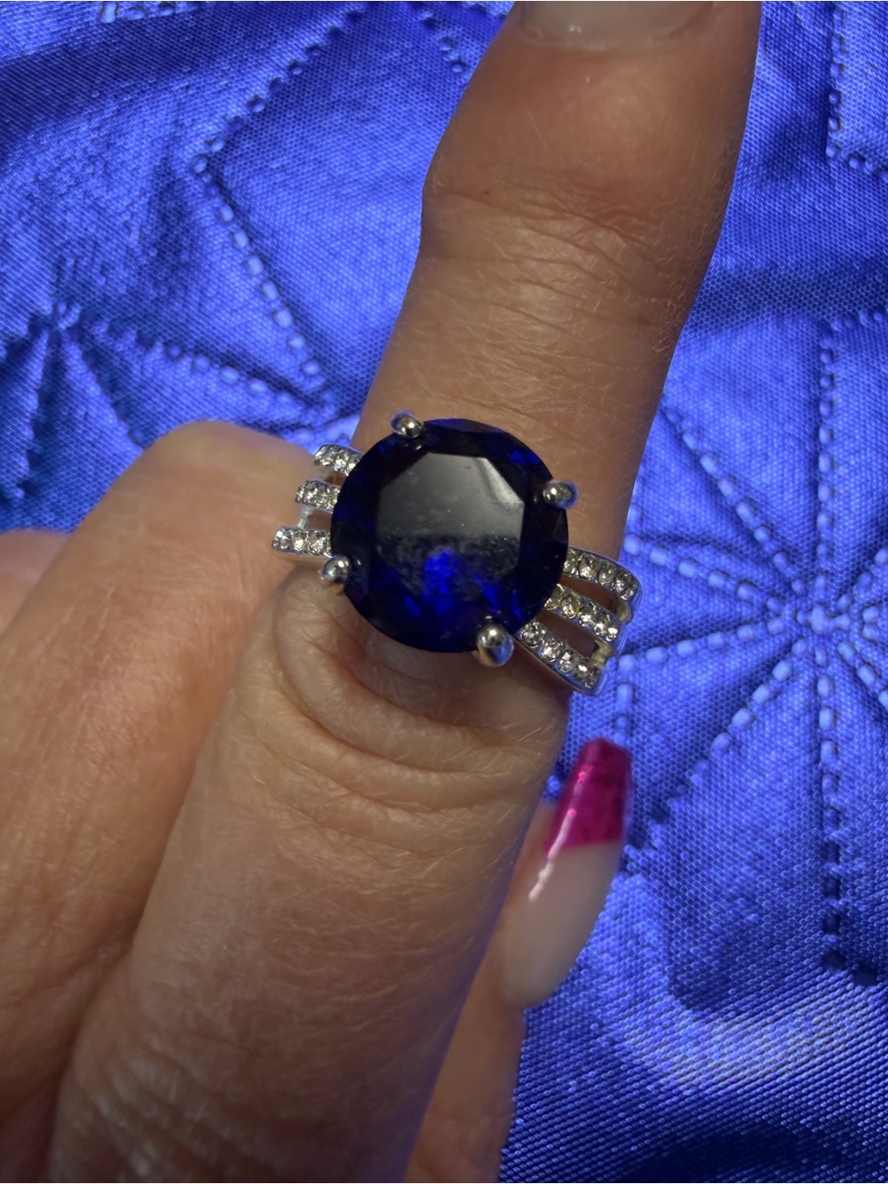 Park Lane Blue Crystal Statement Ring Size 8